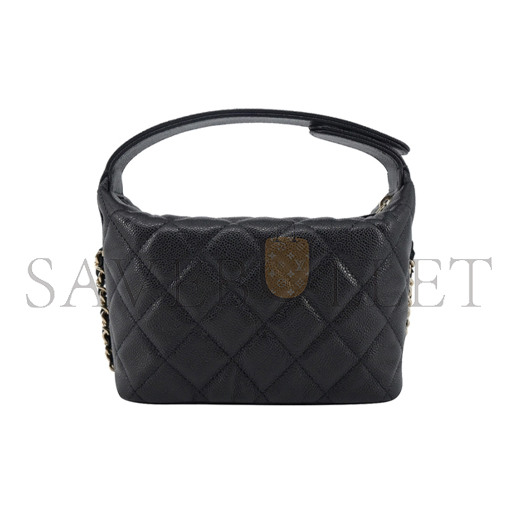 CHANEL 25C HOBO LUNCH BOX BAG BLACK AS0622 (21.5*19*6cm)